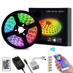 Holiday Decorative Lighting 12V Color Changing Led Strips APP Wifi Remote Controlled 5050 2835 RGB COB Smart Strip Light