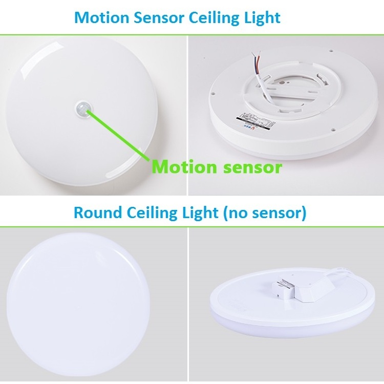 Surface Mounted AC 220V Round Ceiling Lamp Smart Home Lights 12W 18W PIR Motion Sensor LED Night Light