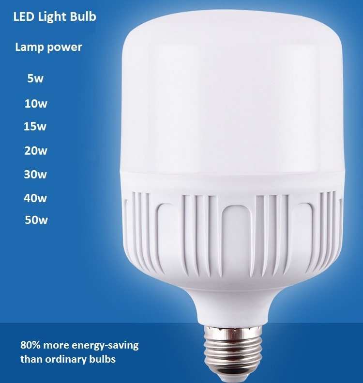 Wholesale Indoor Lighting 5W 10W 15W 20W 30W 40W 50W T Shape Energy Saving Lamp B22 E27 Led Light Bulb