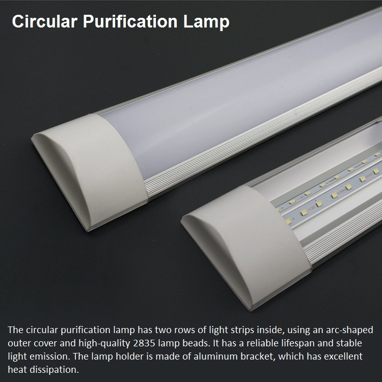 Custom Design Led Aluminum Ceiling Mounted Magnetic Lamp Plastic Cover Fluorescent Led Purification Tube Batten Light