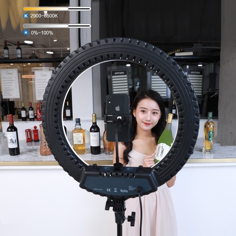 Beauty Salon Equipment Photographic Lighting Barber Shop Dimmable Selfie Makeup 18 Inch Led Ring Light with Tripod Stand