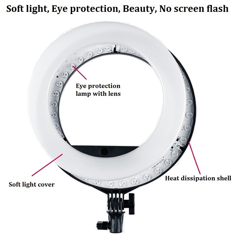 Beauty Salon Equipment Photographic Lighting Barber Shop Dimmable Selfie Makeup 18 Inch Led Ring Light with Tripod Stand