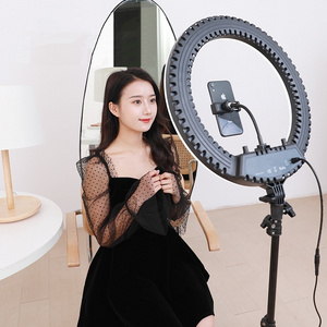 Beauty Salon Equipment Photographic Lighting Barber Shop Dimmable Selfie Makeup 18 Inch Led Ring Light with Tripod Stand