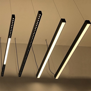 Seamless Connection 60W Aluminum Led Batten Hotel Office Suspended Lighting Linkable Led Linear Pendant Light