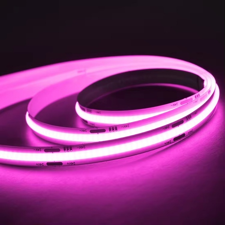 Waterproof Atmosphere Decorative Lighting 12V 24V Flexible RGB COB LED Strip Light With 3M Adhesive Tape