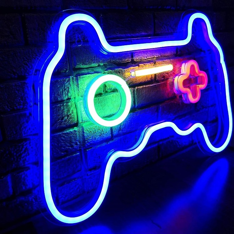 Custom Led Game Shaped Neon Lights Gamepad Controller Neon Signs for Gaming Zone Party Bedroom Wall Decoration