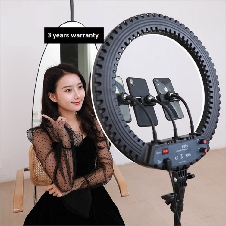 Hot Sale 18 Inch Dimmable Live Stream Photographic Fill Lamp Selfie Makeup Lighting LED Ring Light with Tripod Stand