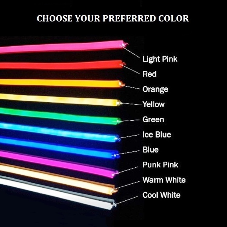 Wholesale Regular Flex Neon Lamp 5 Meters Roll Flexible Soft Strip Light 12V 24V Waterproof LED RGB Neon Rope Lights