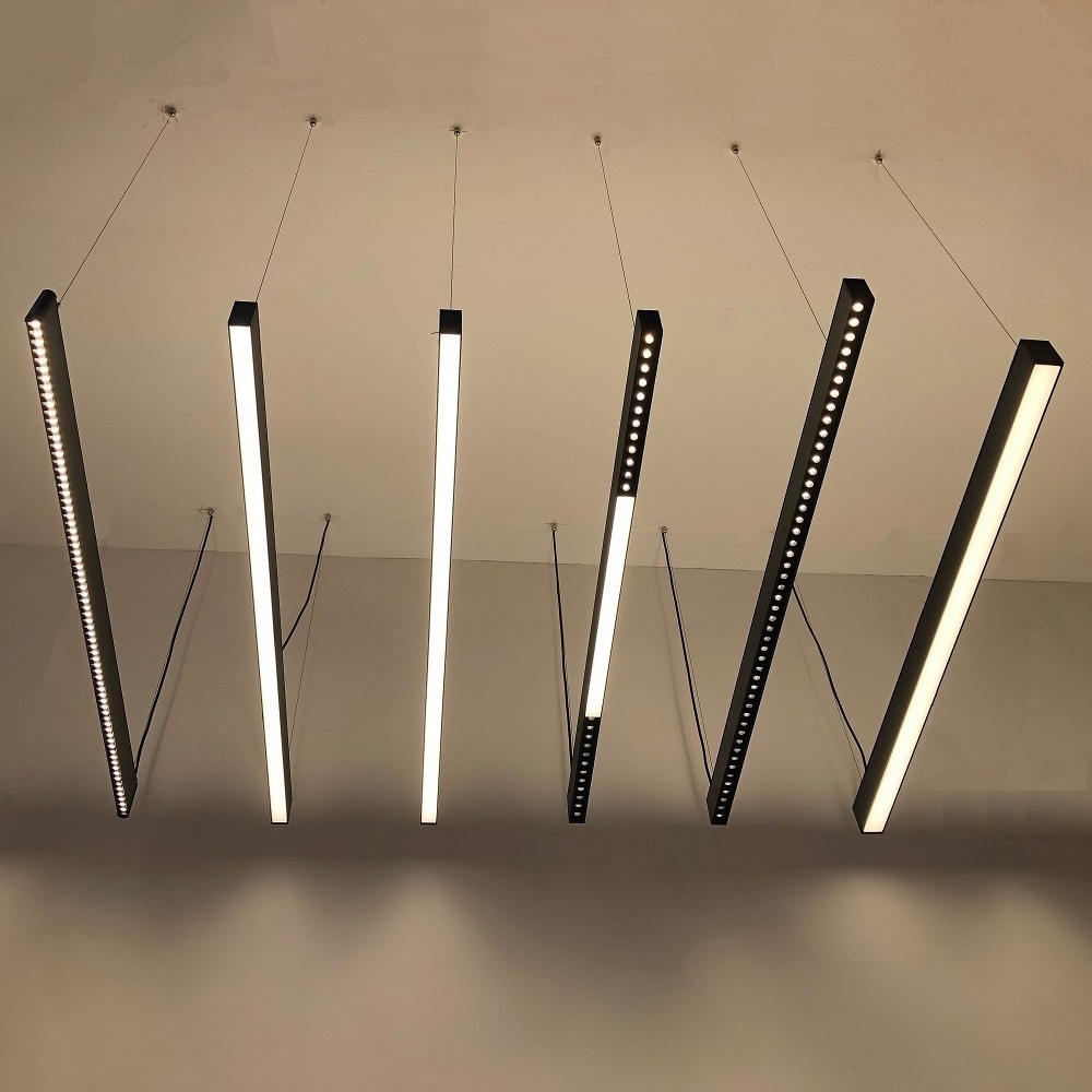 Aluminum Profile 40W Office Ceiling Suspension High Bay Light Seamless Linkable DALI Dimmable Led Linear Pendant Lights