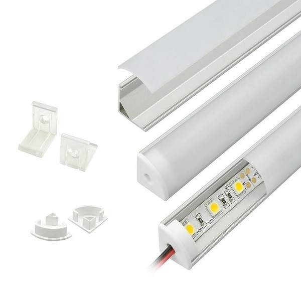 Aluminium Channel Strip Light Bar Case Triangle V Shape Wall Corner Mounted Aluminium LED Profile for LED Strip Light