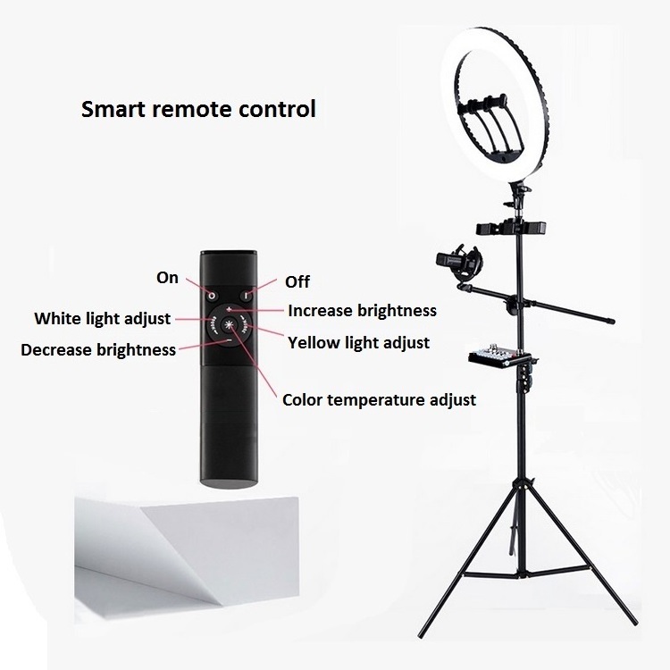 Hot Sale 18 Inch Dimmable Live Stream Photographic Fill Lamp Selfie Makeup Lighting LED Ring Light with Tripod Stand