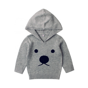 Eco friendly 0-24 months Toddlers Teddy Bear Pattern baby hooded sweater