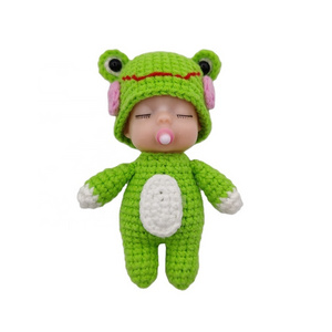 Customized Cute Cotton Handmade Soft Crochet Knit Stuffed Animal Sleeping Doll Toy for Kids