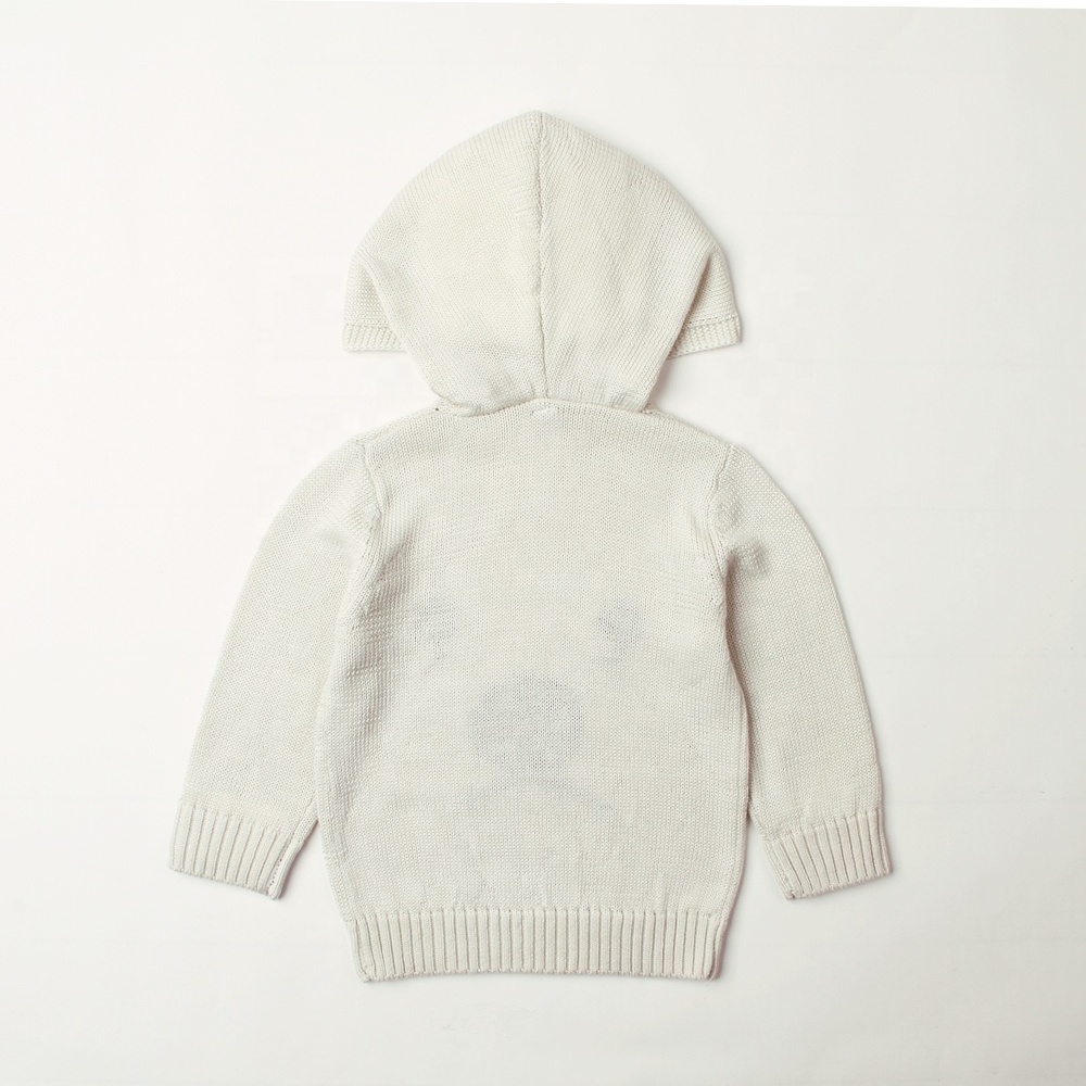 Eco friendly 0-24 months Toddlers Teddy Bear Pattern baby hooded sweater