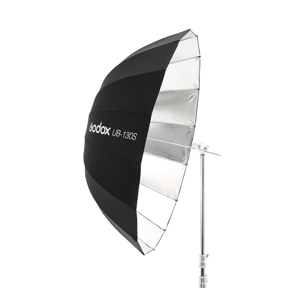 Godox UB-130S 51'' 130cm Parabolic Black Reflective Umbrella Studio Light Umbrella with Black Silver Diffuser Cover Cloth