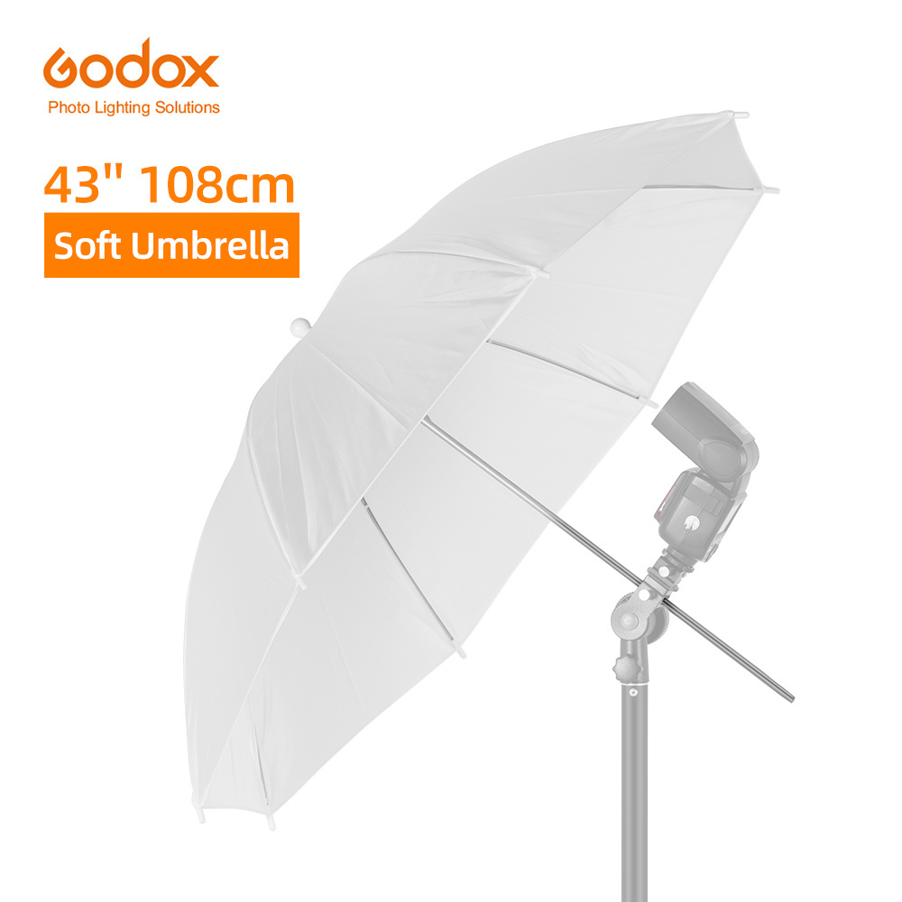 Godox 43'' 108cm White Soft Diffuser Studio Photography Translucent Umbrella for Studio Flash Strobe Lighting