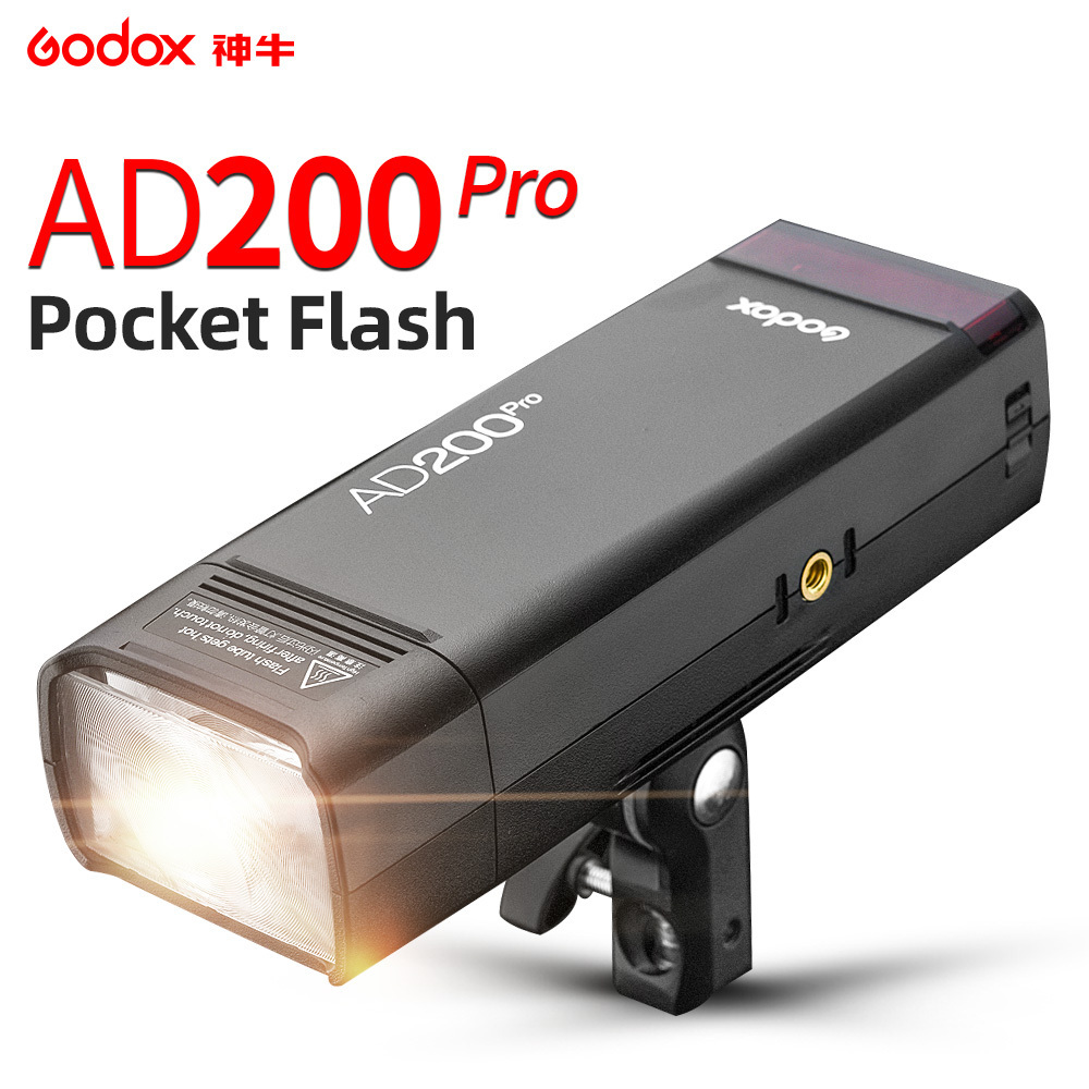 GODOX AD200 AD200Pro TTL 2.4G HSS 1/8000s Pocket Flash Light Double Head 200Ws with 2900mAh Lithium Battery studio speedlight