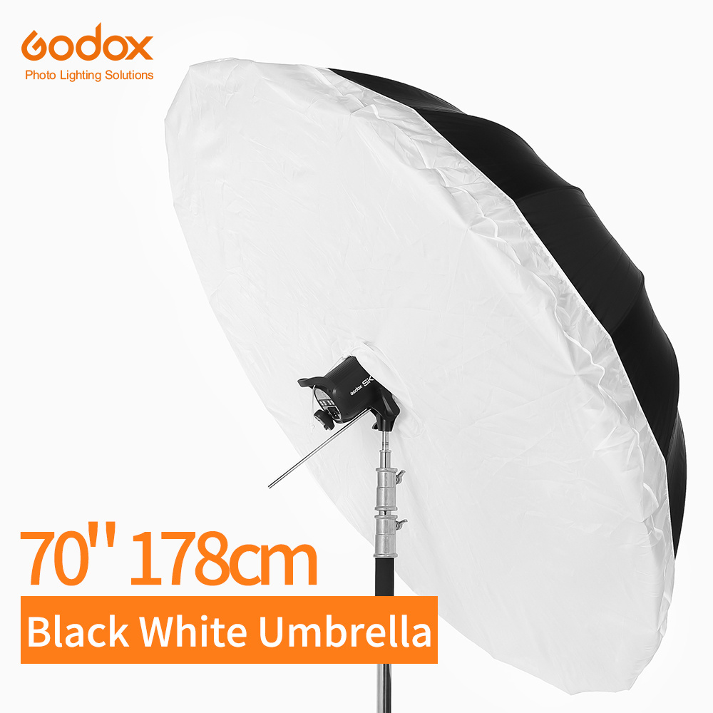 Godox 70'' 178cm Black Silver Studio Photography Umbrella Reflector Umbrella + Large Diffuser Cover For Studio Shooting