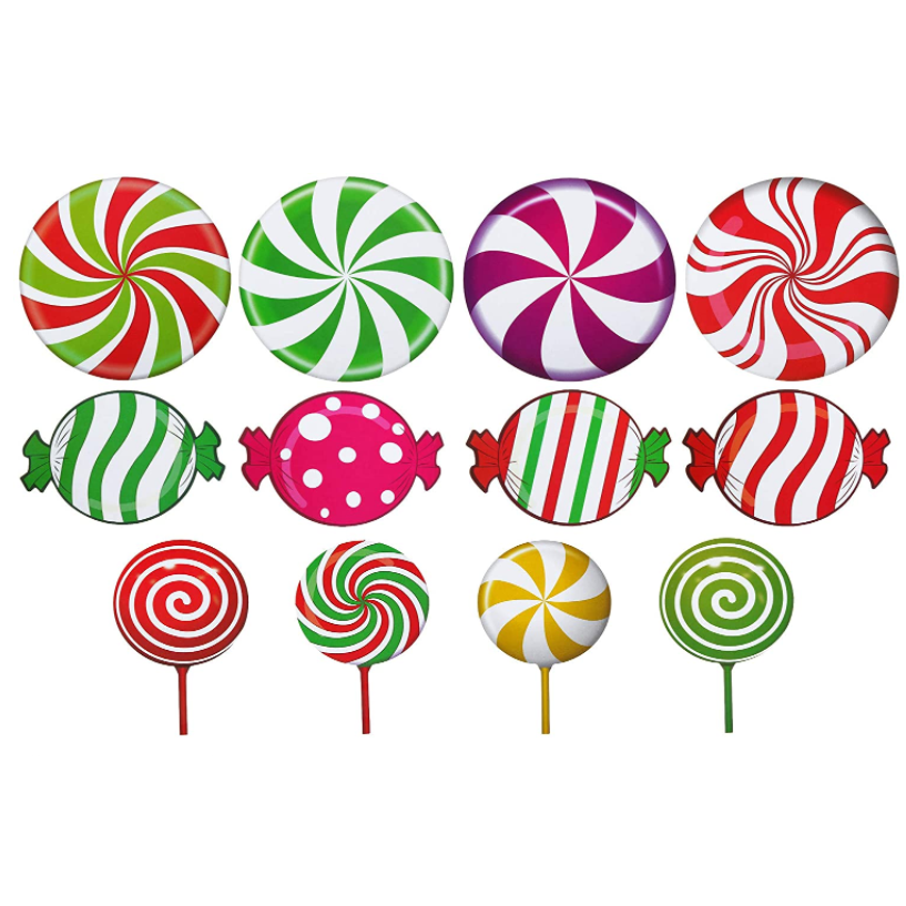 Customized Decoration Classroom Candy Party Store supplies Christmas Candies Lollipop Floor  Wall Decals Stickers