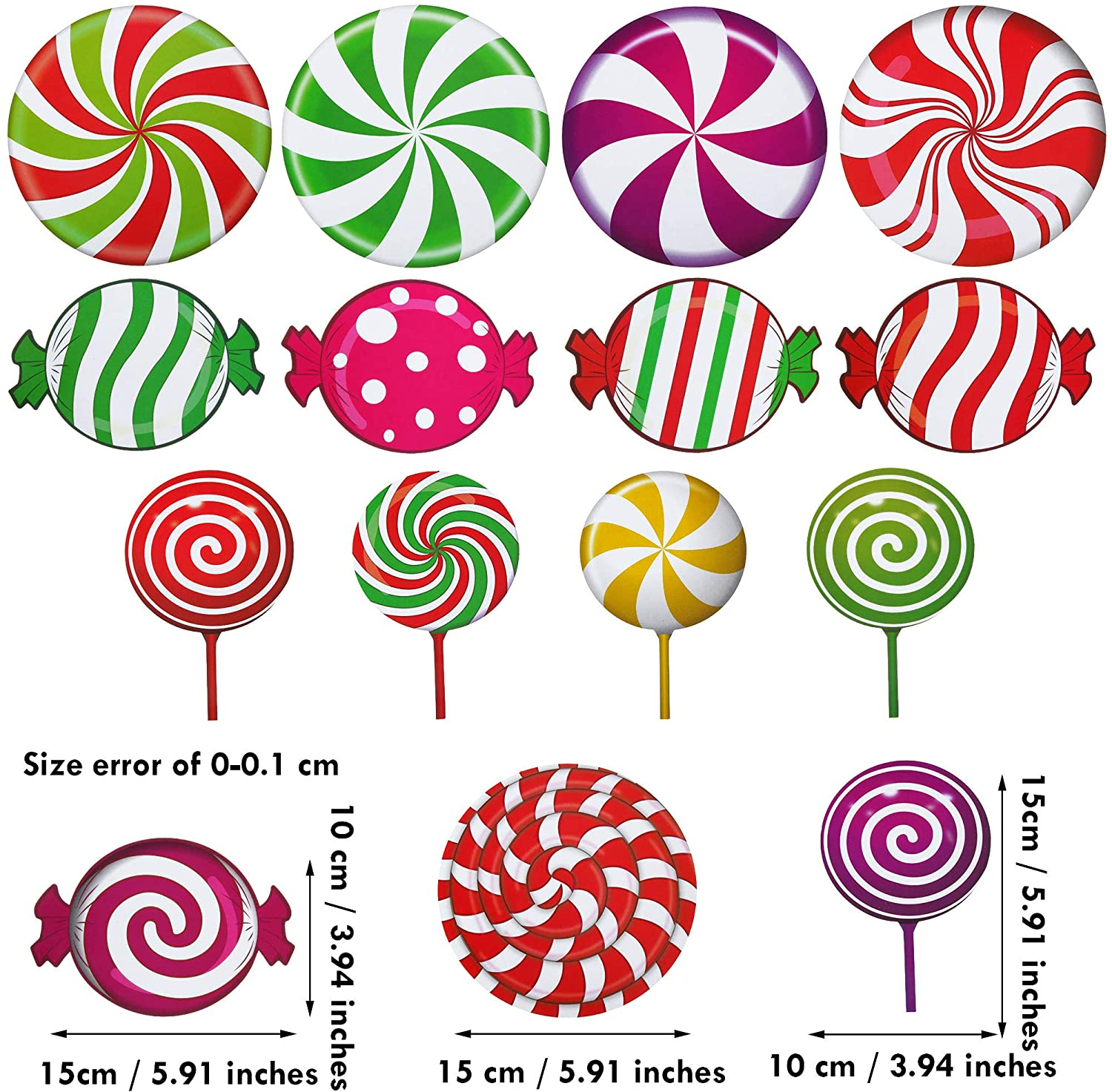 Customized Decoration Classroom Candy Party Store supplies Christmas Candies Lollipop Floor  Wall Decals Stickers