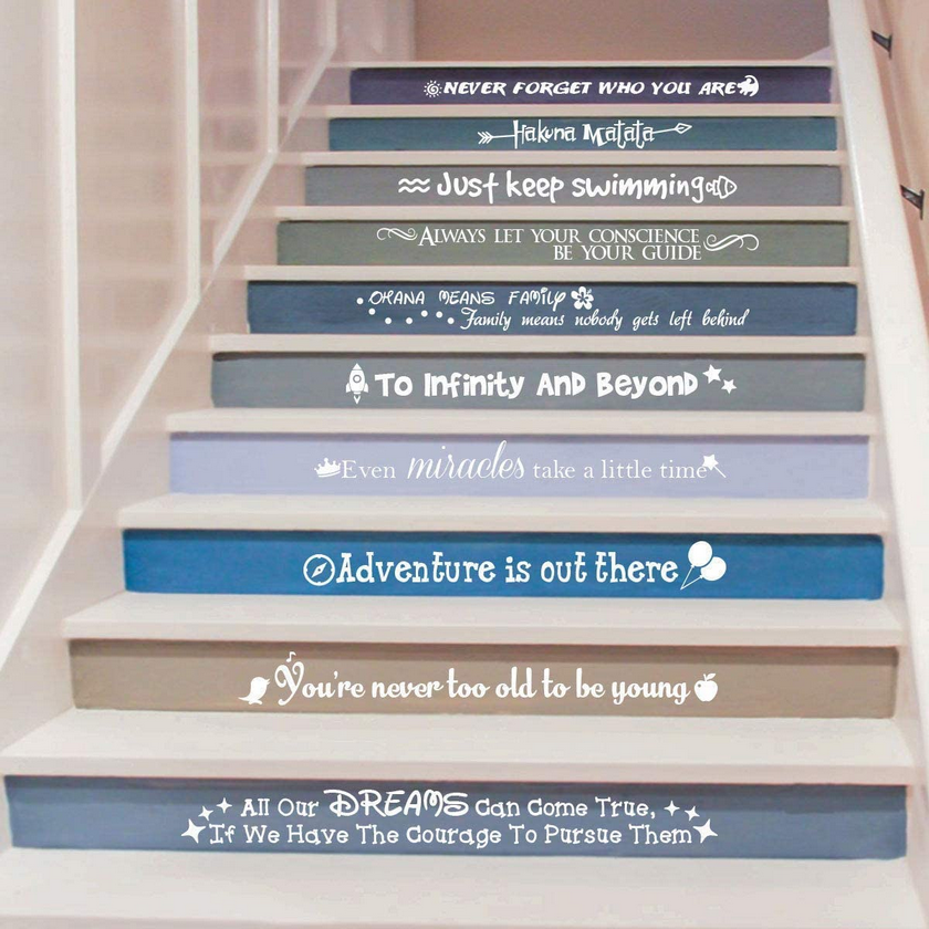 Premium Custom Self-Adhesive Vinyl Wall Decals Staircase Quotes Stair CASE Stairway Stairs Decal