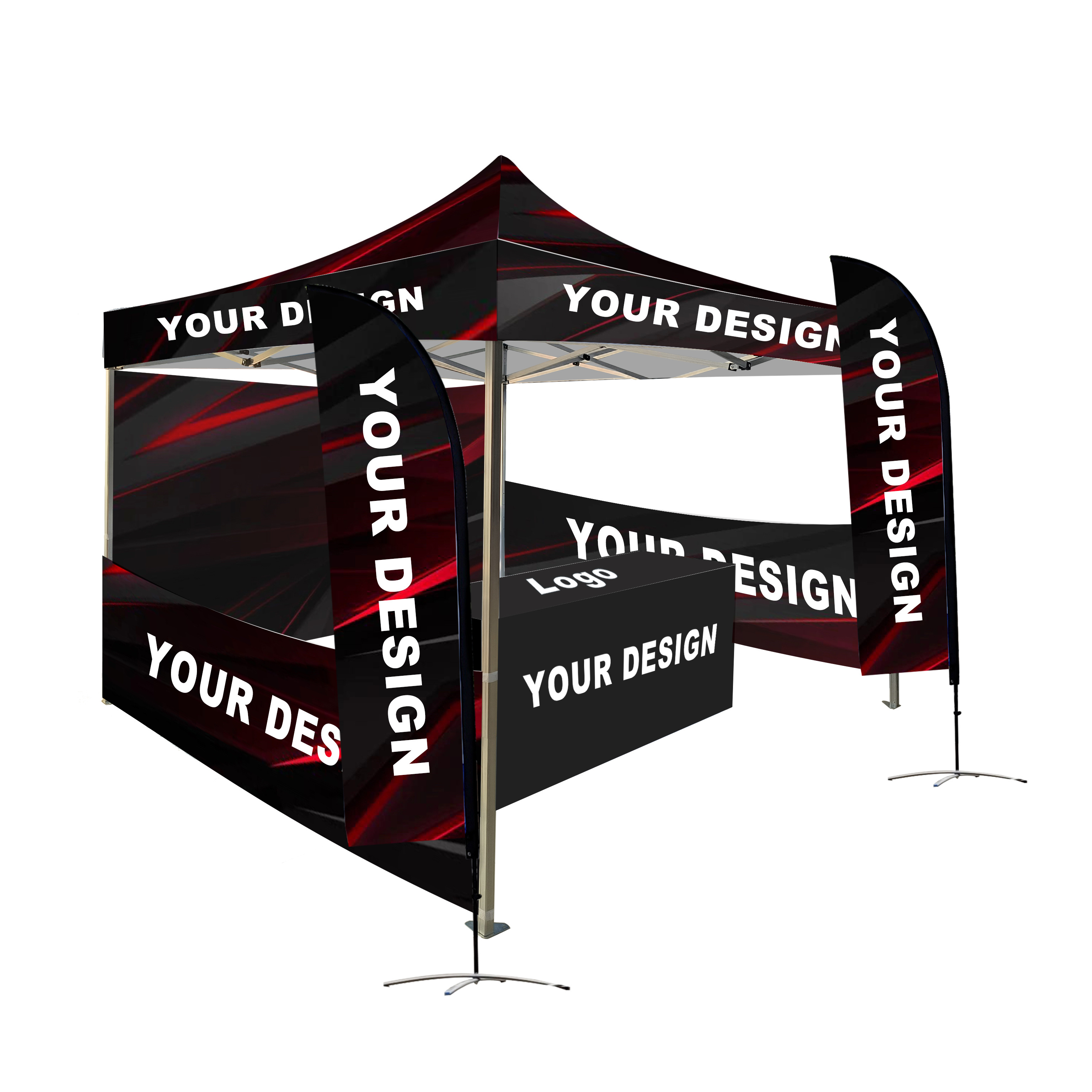 2023 Waterproof logo 3x6m outdoor aluminium folding exhibition event awning marquee gazebos canopy pop up trad show tent