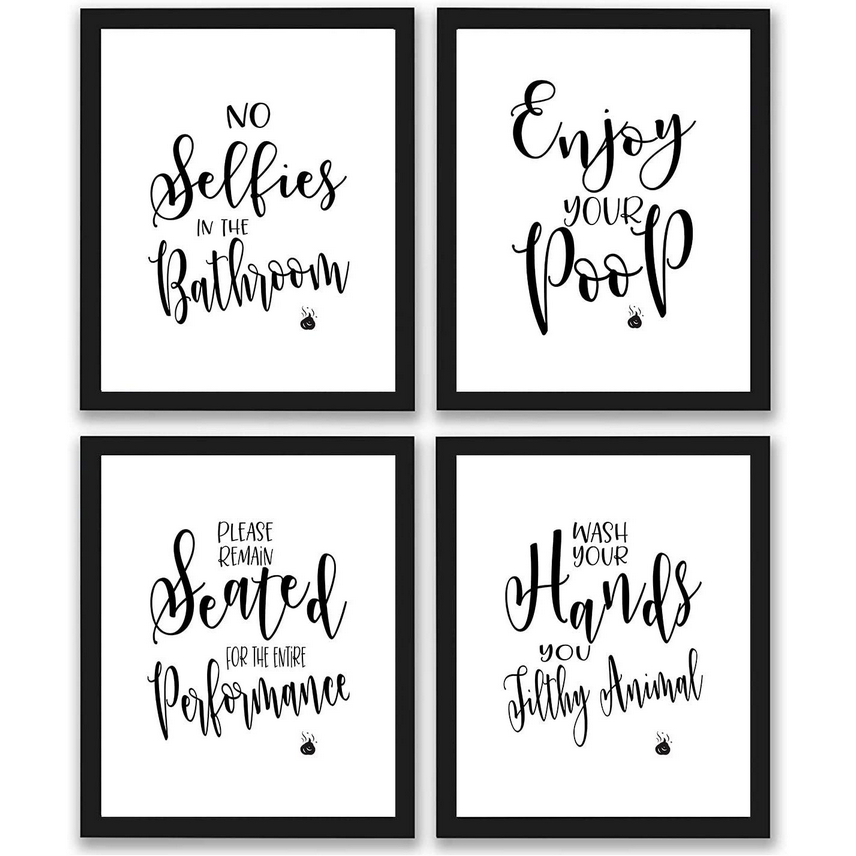 Factory Supply Customized Bathroom Quotes and Sayings Art Prints Photos 8x10 Unframed | Great Gift for Bathroom Decor