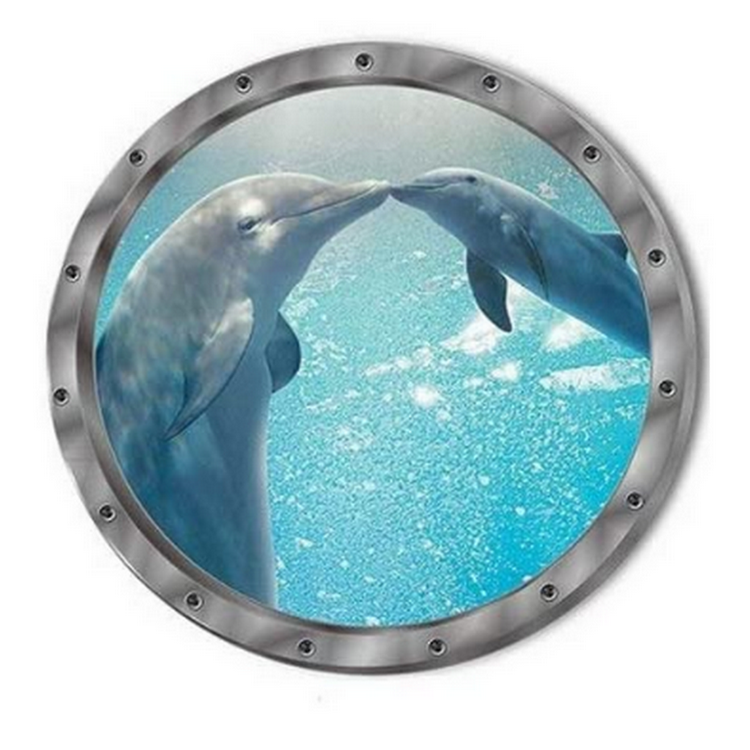 Kids room decoration customized removable 3D porthole stickers