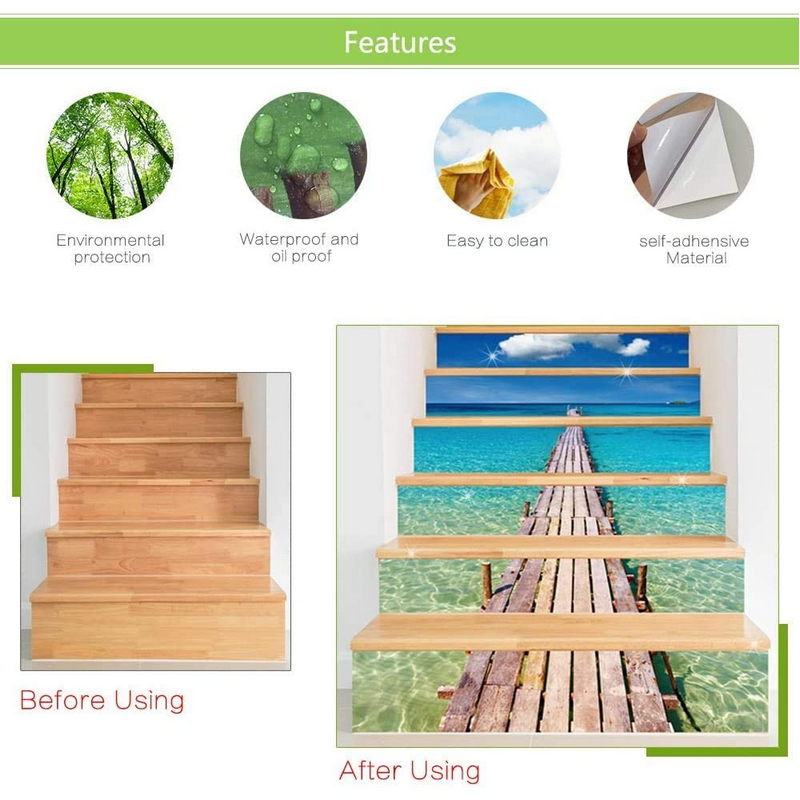 Waterproof Home Staircase Decoration Stair Stickers Decals