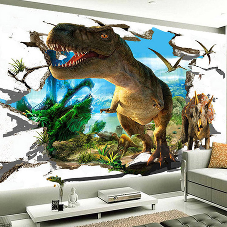 3D Bedroom Animal Wall Stickers of Dinosaur for Children Decor