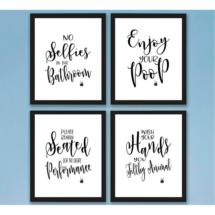 Factory Supply Customized Bathroom Quotes and Sayings Art Prints Photos 8x10 Unframed | Great Gift for Bathroom Decor