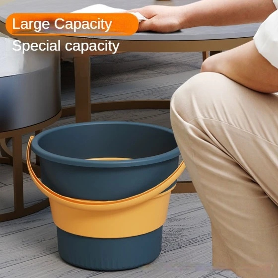 5/10/17L Portable Thickened Plastic Bathroom Camp Household Cleaning Folding Silicone Car Wash Outdoor Fishing Water Bucket