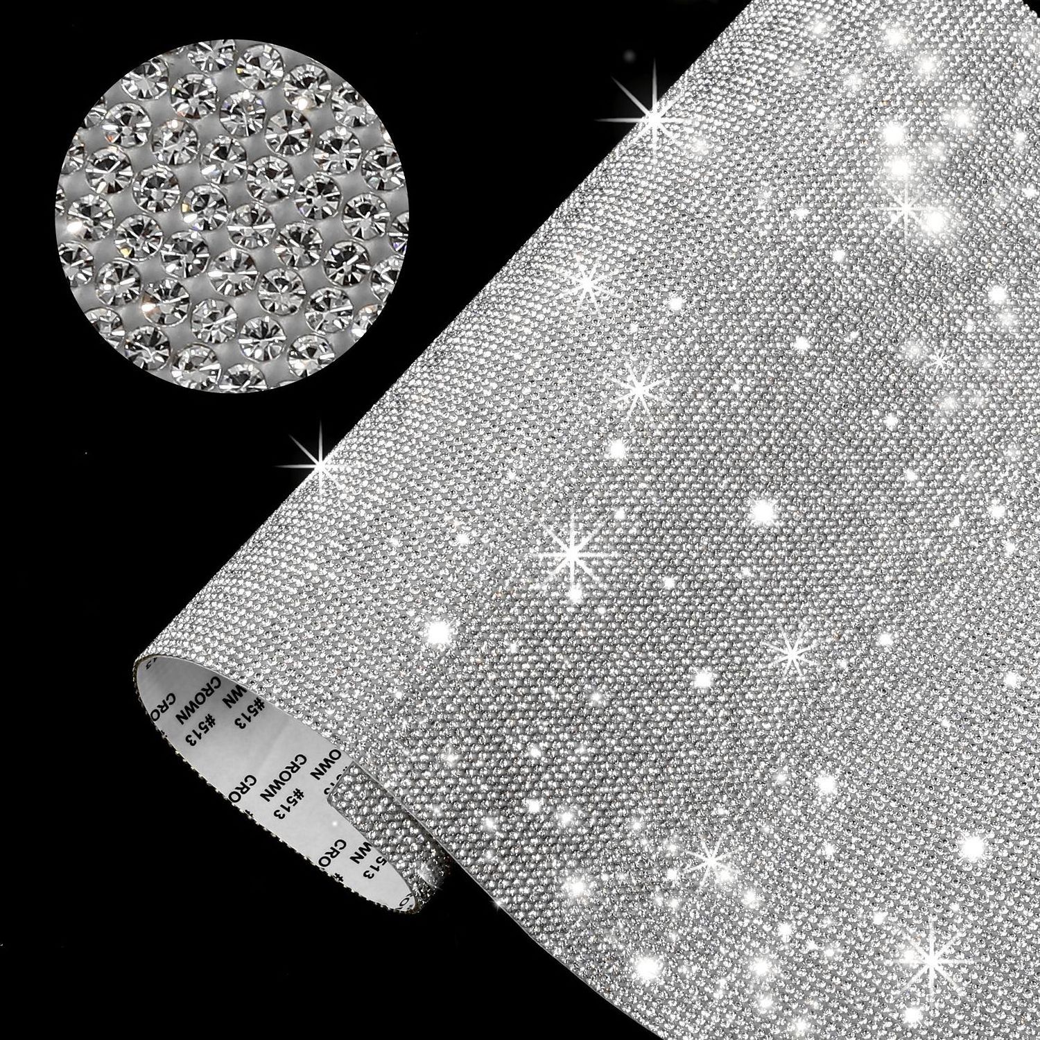 mesh sheets Double-sided Adhesive Rhinestone DIY Car Sticker 2mm Crystal Diamond Direct Stickers strass