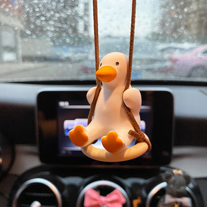 Cartoon Auto Rearview Mirror Decoration Accessories Swing Duck Pendant Car Interior Ornaments Gypsum Cute Aromatherapy