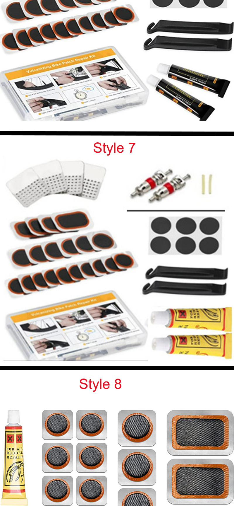 Portable Bicycle Tire Repair Kits Tools Bike MTB Moto Cycling Flat Tire Repair Rubber Inner Tube Patch Glue Lever Fix Set