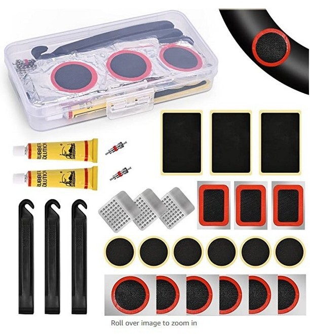 Portable Bicycle Tire Repair Kits Tools Bike MTB Moto Cycling Flat Tire Repair Rubber Inner Tube Patch Glue Lever Fix Set