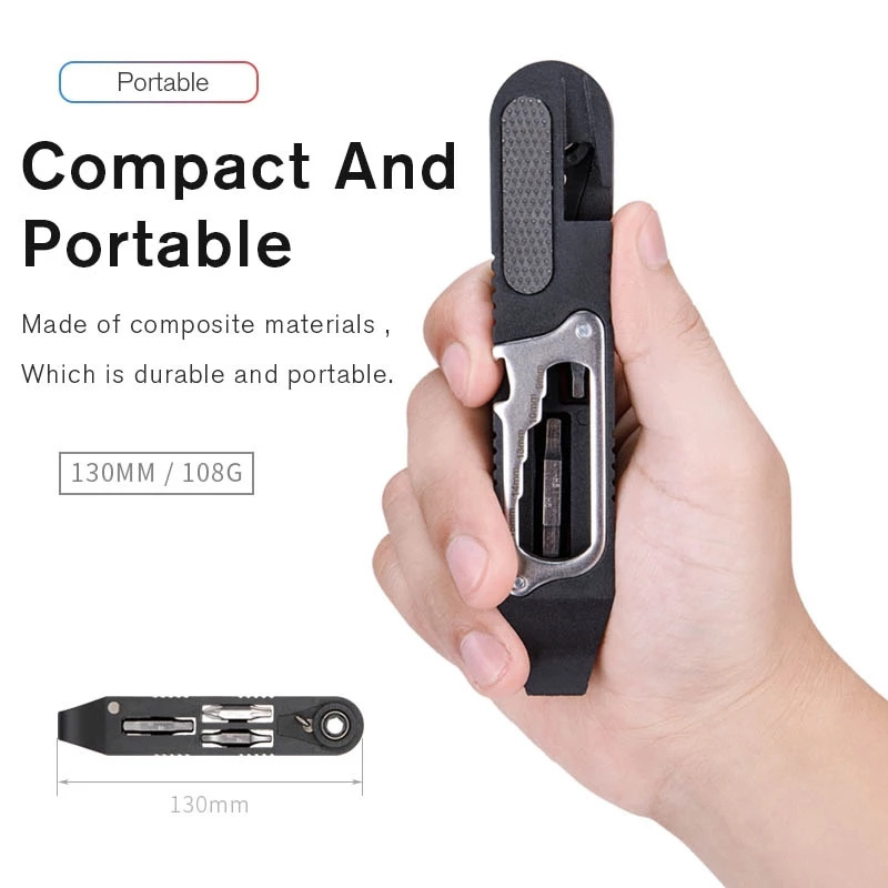 Multifunctional Bicycle Maintenance Tool Prying Tire Filing Tyre External Hexagonal Wrench One Rod Screw Ratchet Wrench