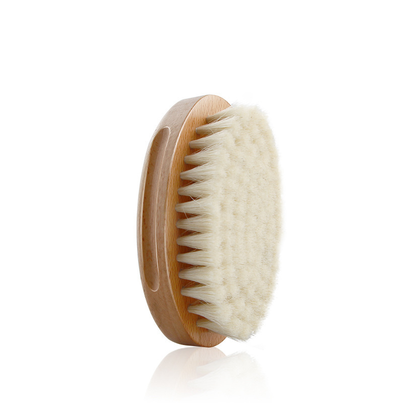 Custom Professional Free Sample Approved Baby Hair Wooden Brush Baby Comb And Brush Set Goat Hair Baby Brush