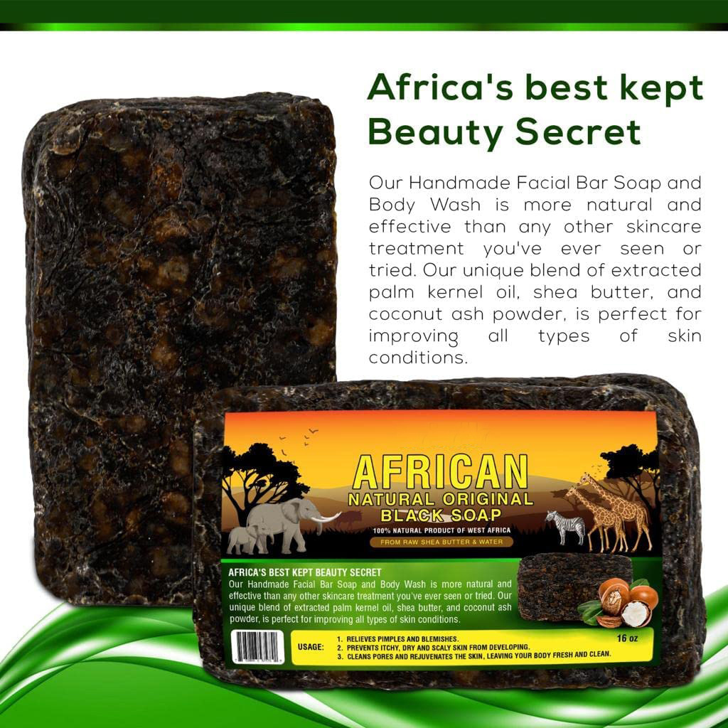 Wholesale Private Label Raw Hand Made black soap African Face Body Acne Treatment Blemish Original African Black Soap