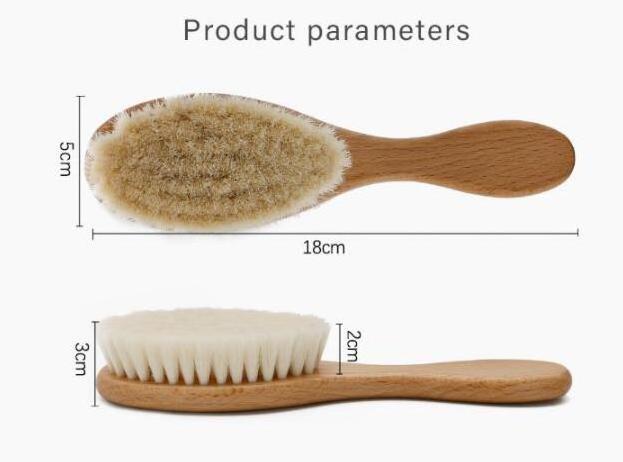 Custom Professional Free Sample Approved Baby Hair Wooden Brush Baby Comb And Brush Set Goat Hair Baby Brush