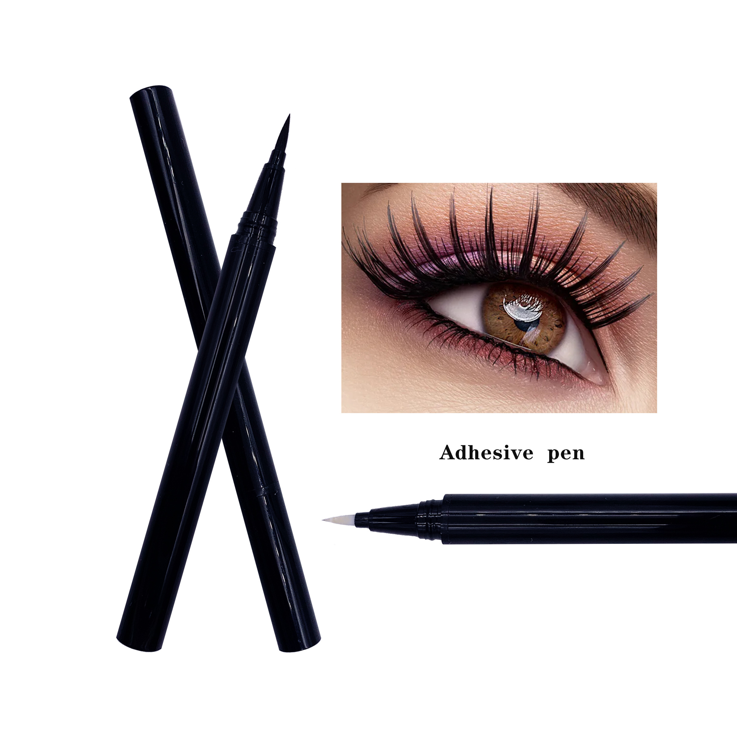 Waterproof lash glue brown water activated eyeliner custom eyeliner glue and magnetic magic eyeliner