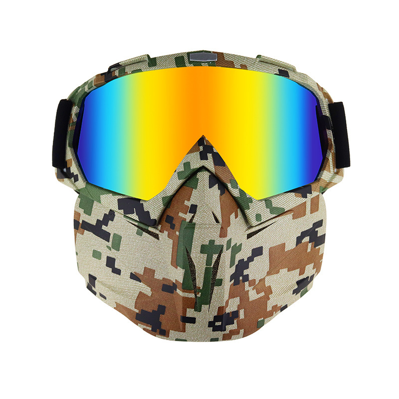 658 new designer goggle with face mask colorful UV400 lens anti fog wild helmet wind proof skiing motocross eye wear