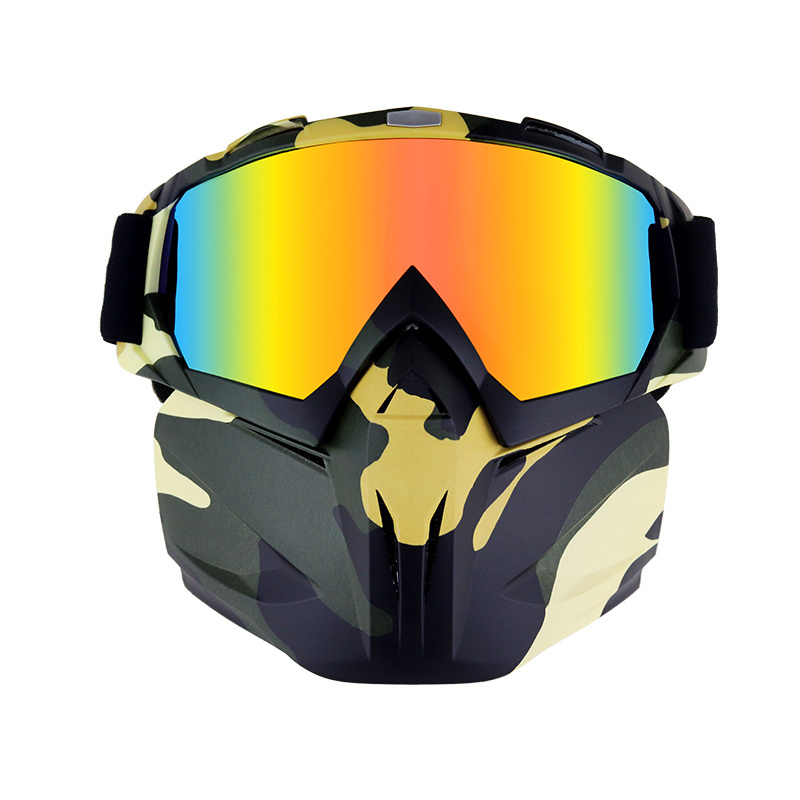 658 new designer goggle with face mask colorful UV400 lens anti fog wild helmet wind proof skiing motocross eye wear