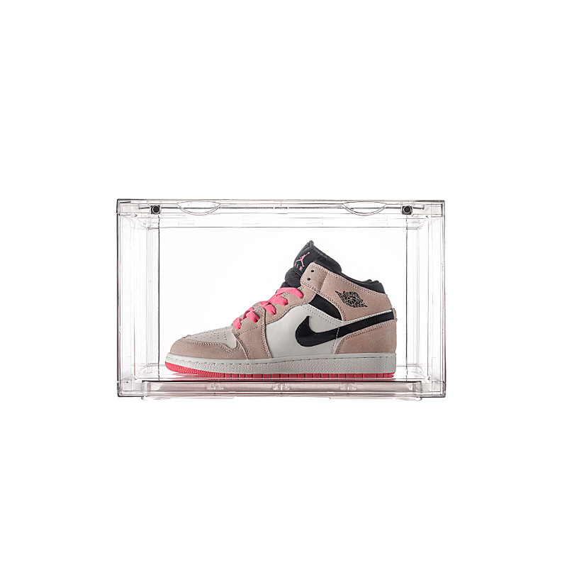 Sesame Transparent Box Plastic Sneaker Boxes Side Open Acrylic Shoe Box Foldable Shoes Organizer