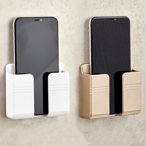 Sesame Cheap Factory Price Wall Mount Adhesive Phone Holder For Charging Plastic Phone Storage Rack