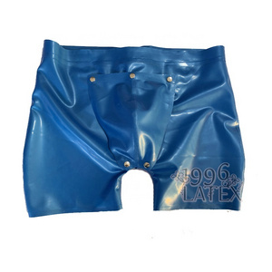 Sexy Panis  Men Briefs Sexy Gay Men Underwear Rubber Boxer Shorts Latex Underpants Crotch Open