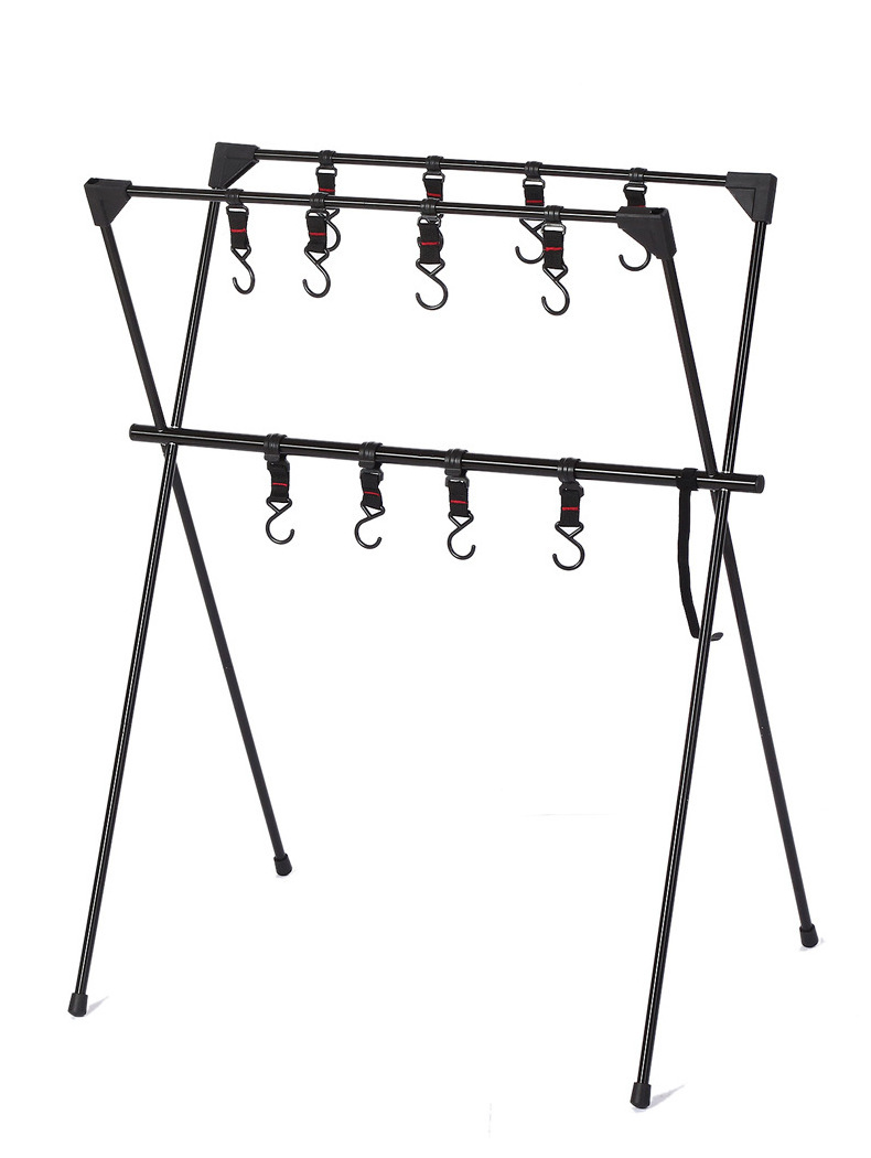 Outdoor camping storage rack picnic camping aluminum pole tripod clothes hanger storage