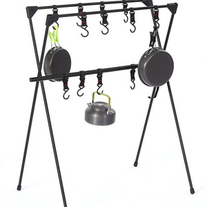 Outdoor camping storage rack picnic camping aluminum pole tripod clothes hanger storage