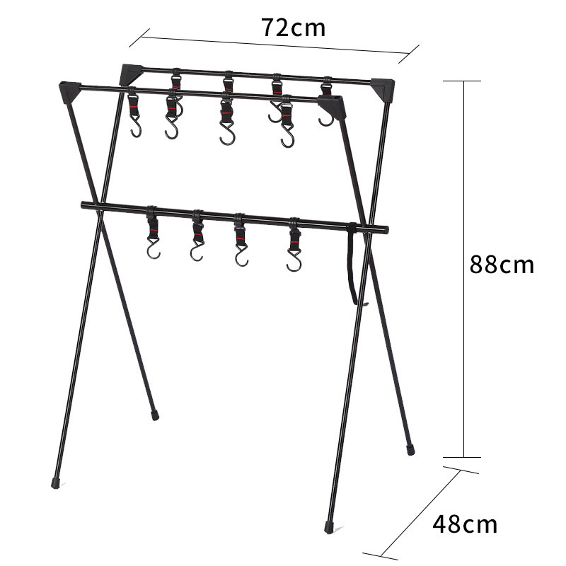 Outdoor camping storage rack picnic camping aluminum pole tripod clothes hanger storage