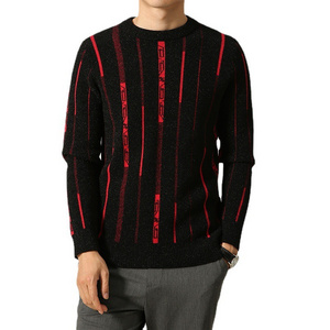 Quality Striped Cashmere Men's Sweaters o-neck Long Sleeve Casual Slim Knitted Pullovers For Men Fall Winter Outfits